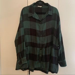 American Eagle Babydoll Flannel Top